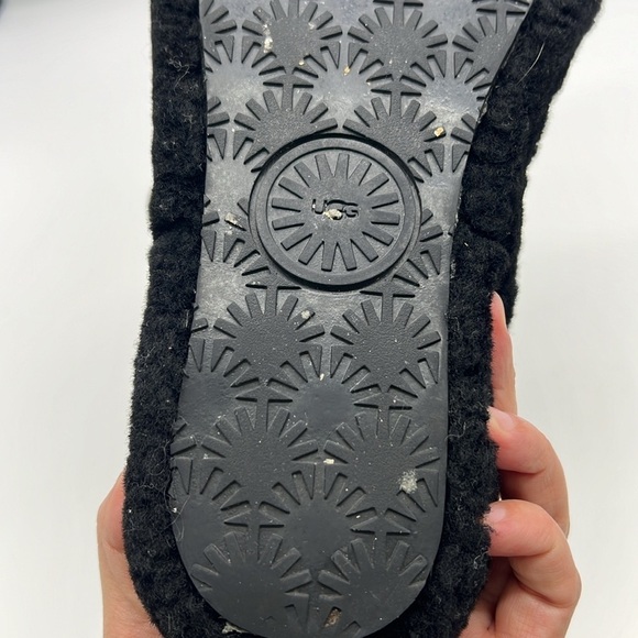 UGG - Fuzz Yeah Black 2 Buckle Sheepskin Shearling Slide Sandal Size 8 - Picture 8 of 14